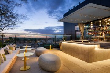 Rooftop dining space at The Viv Hotel.
