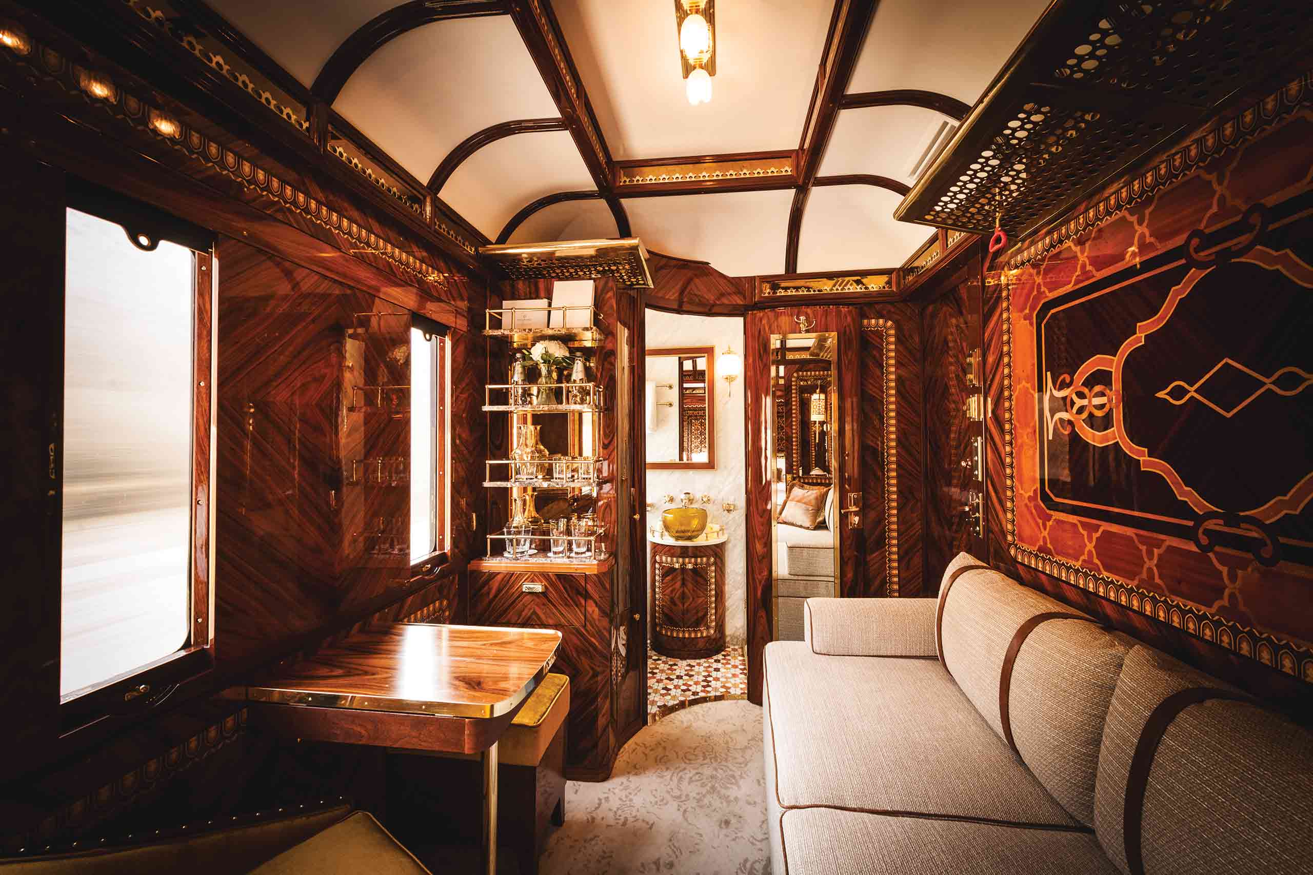 A regal living space on the Venice Simplon-Orient-Express. 
