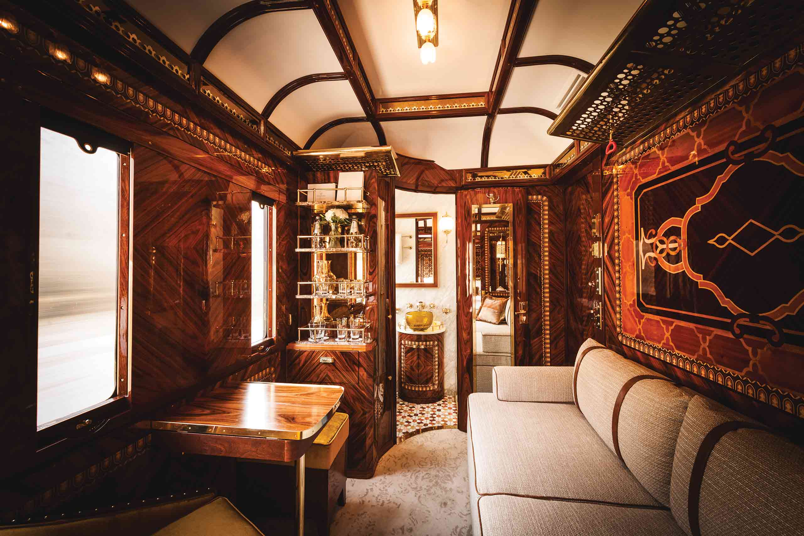 A regal living space on the Venice Simplon-Orient-Express.