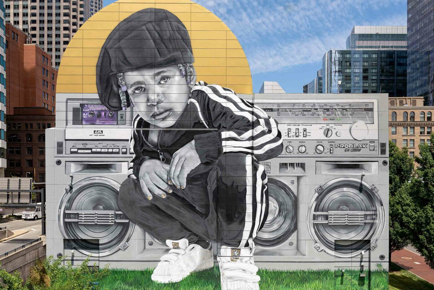 Street art by Rob Problak Gibbs in Boston, Massachusetts, USA