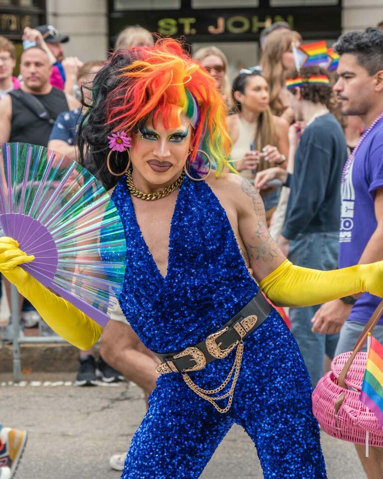 A drag queen at Pride in Boston, Massachusetts, USA