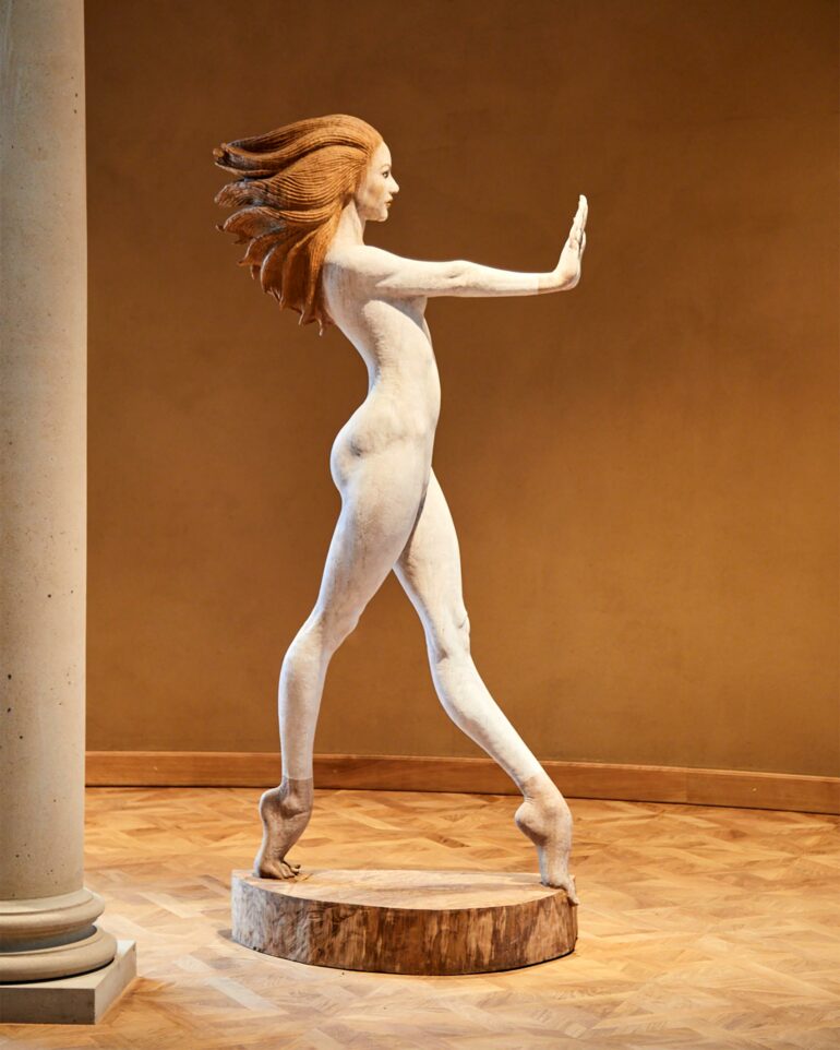 A contemporary sculpture displayed in Dresden, Germany