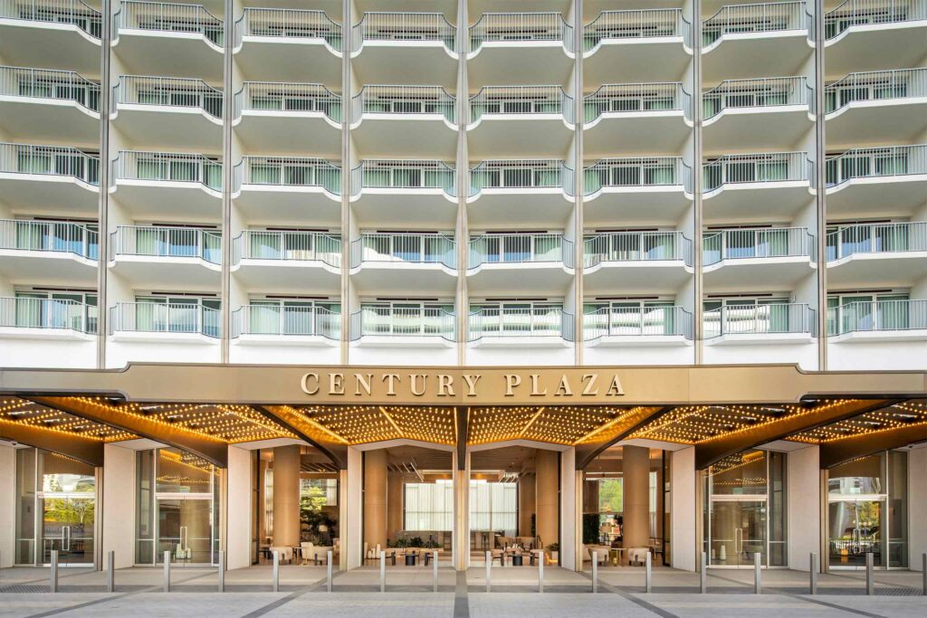 Exterior of Fairmont Century Plaza, Los Angeles, California, USA.