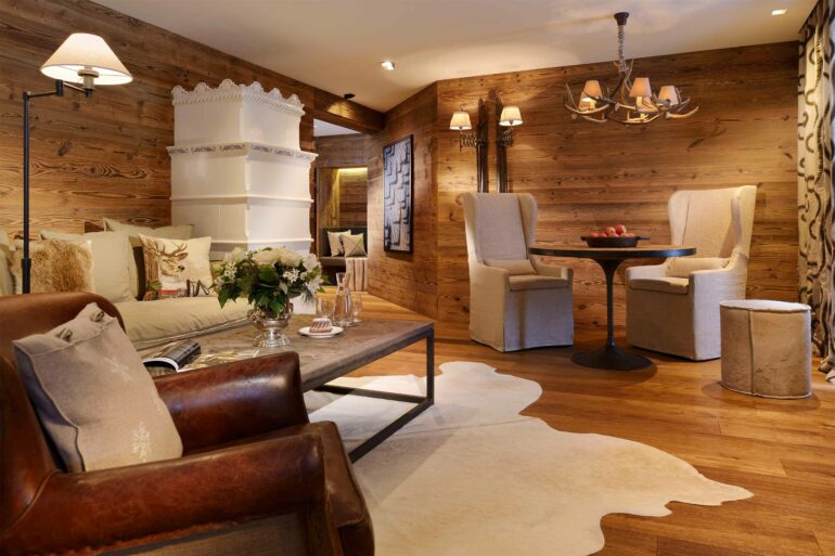 Alpine interiors at Hotel Arlberg, Lech, Austria