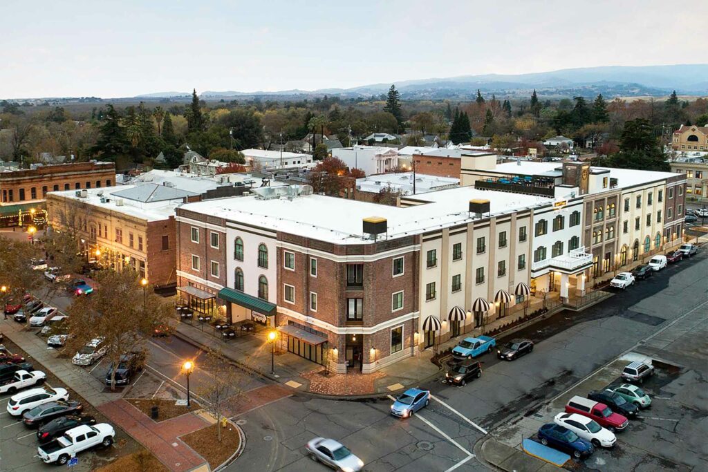 Exterior views of a charming town in Winters.