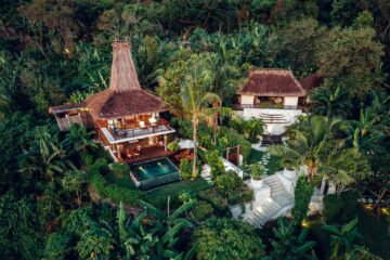 Aerial view of private villas at NIHI Sumba, Sumba, Indonesia