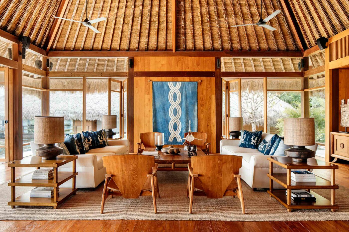 A lounge area at NIHI Sumba, Sumba, Indonesia