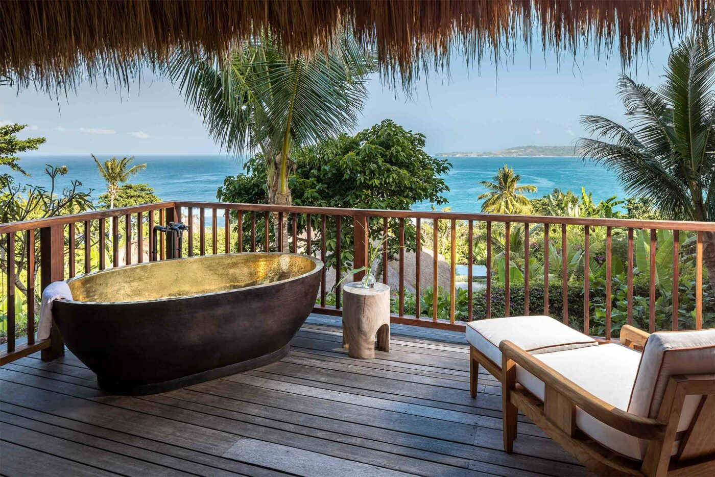 Bathtub with a view over the sea at NIHI Sumba, Sumba, Indonesia