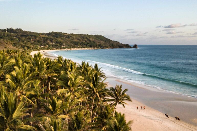 Aerial view of a beach at NIHI Sumba, Sumba, Indonesia