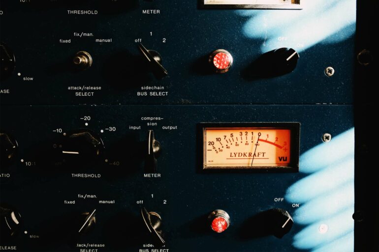 Close-up of a synthesizer