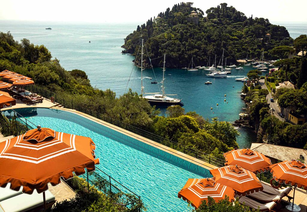 Splendido, A Belmond Hotel, Portofino, Italy, is part of an itinerary to see Europe by luxury train