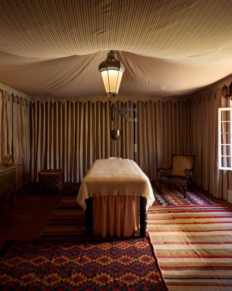 A massage bench at Sterrekopje, Franschhoek, South Africa