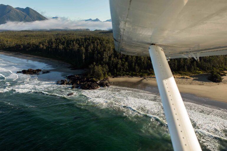 Aerial view of Tofino, Vancouver Island, Canada