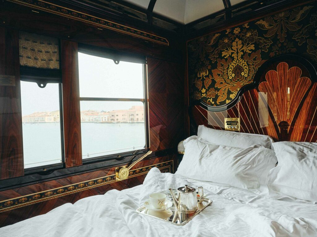 Breakfast in bed aboard the Venice Simplon-Orient-Express, A Belmond Train