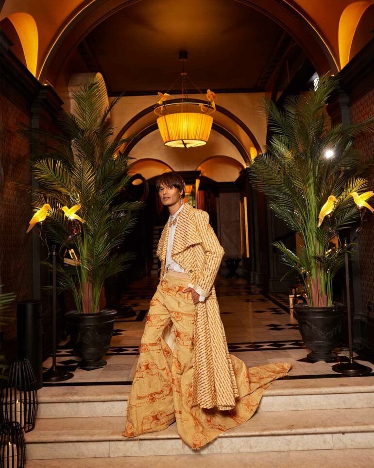 Namal Lanka in the stairs leading into l'oscar London, United Kingdom