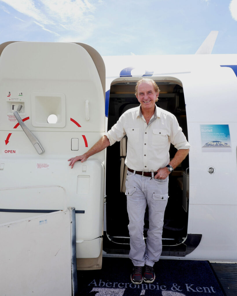 Geoffrey Kent travelling with Abercrombie & Kent Private Jet Journeys. 