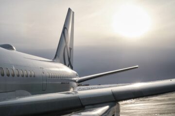 Abercrombie & Kent Private Jet Journeys taking off in Keflavík airport, Iceland