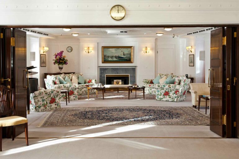 The State Drawing Room of the Royal Yacht Britannia, Edinburgh, Scotland