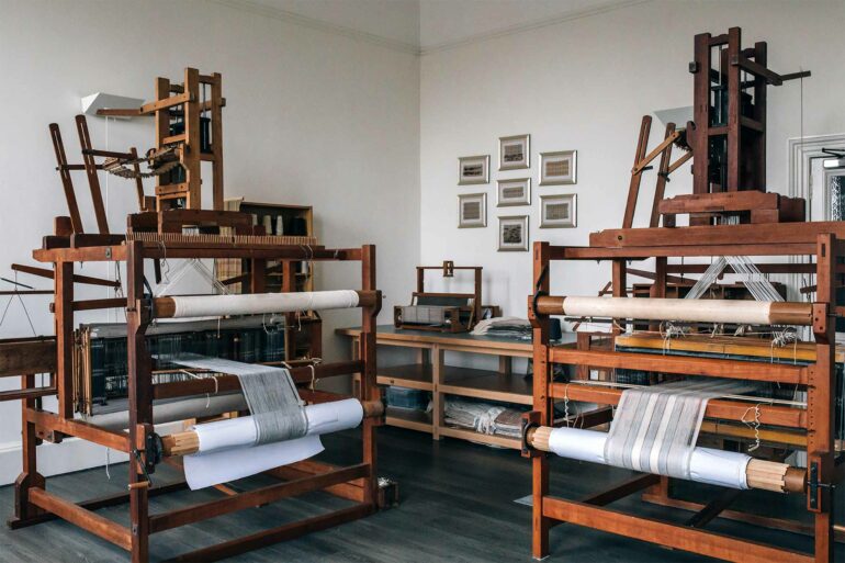 Handweaving studio of Araminta Campbell during a Bespoke Edinburgh tour, Edinburgh, Scotland