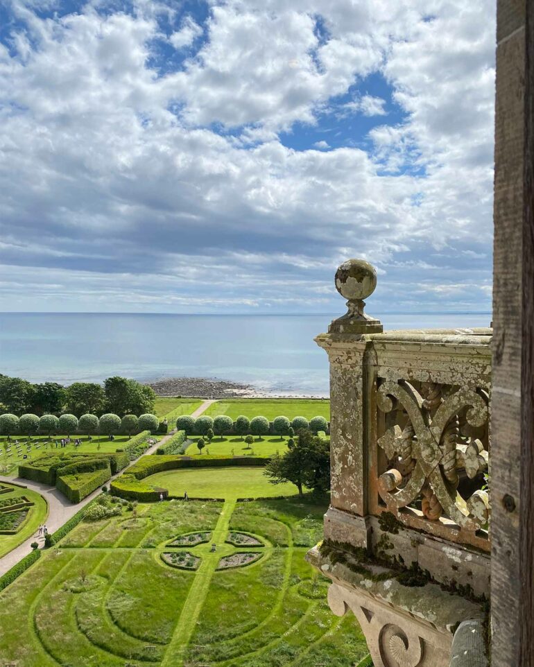 View from Dunrobin Castle in the Scottish Highlands, Scotland