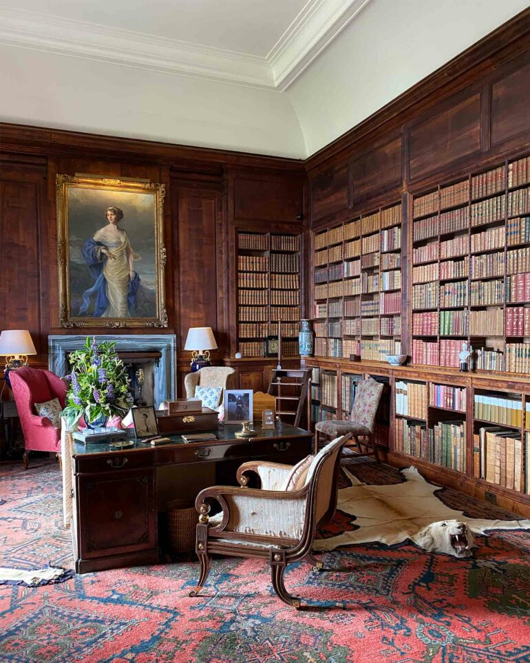 Traditional interiors at Dunrobin Castle in the Scottish Highlands, Scotland