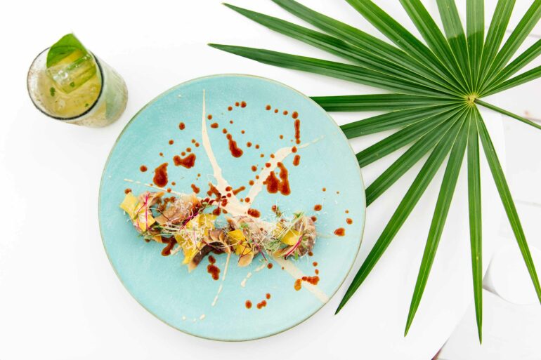 A meal is served at Hotel Esencia, Xpu-Ha, Mexico