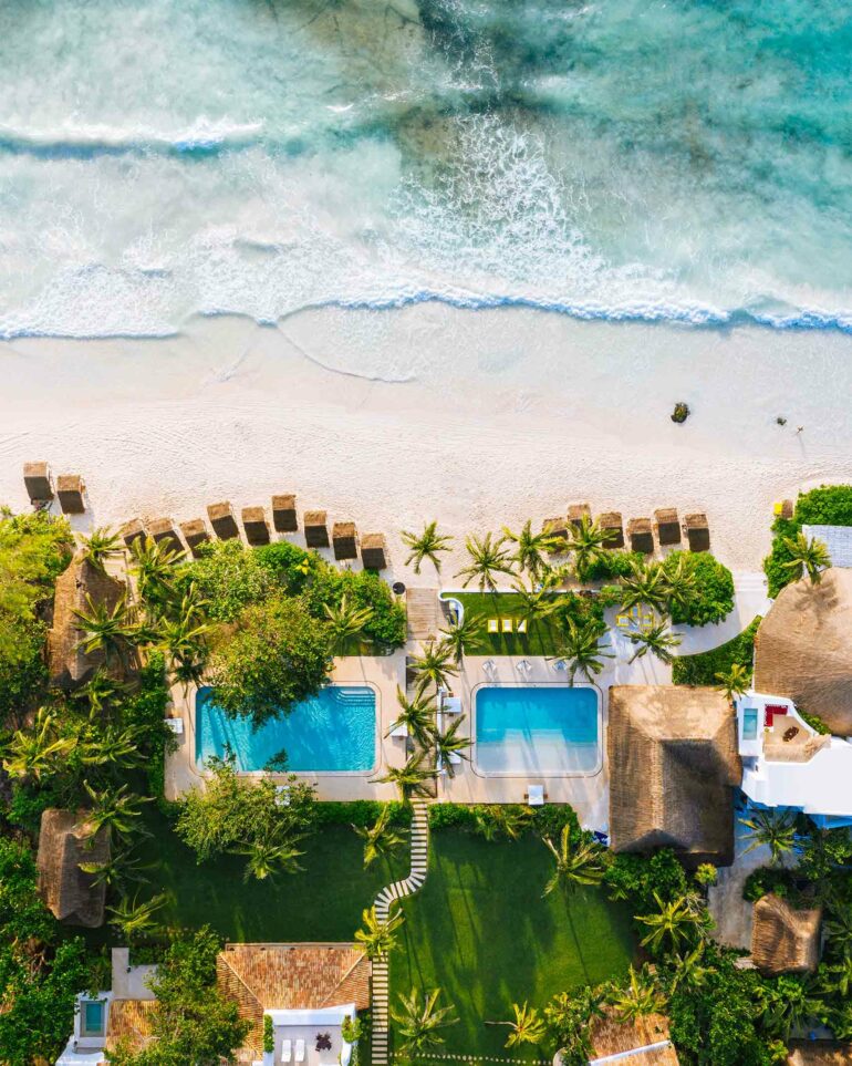 Aerial view of Hotel Esencia, Xpu-Ha, Mexico