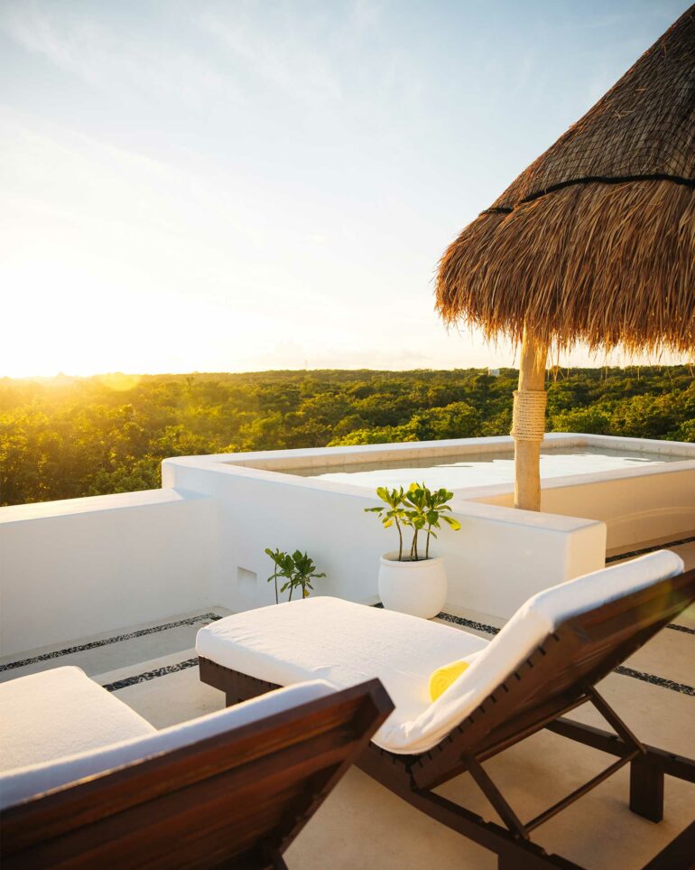 Rooftop pool at the Hotel Esencia, Xpu-Ha, Mexico