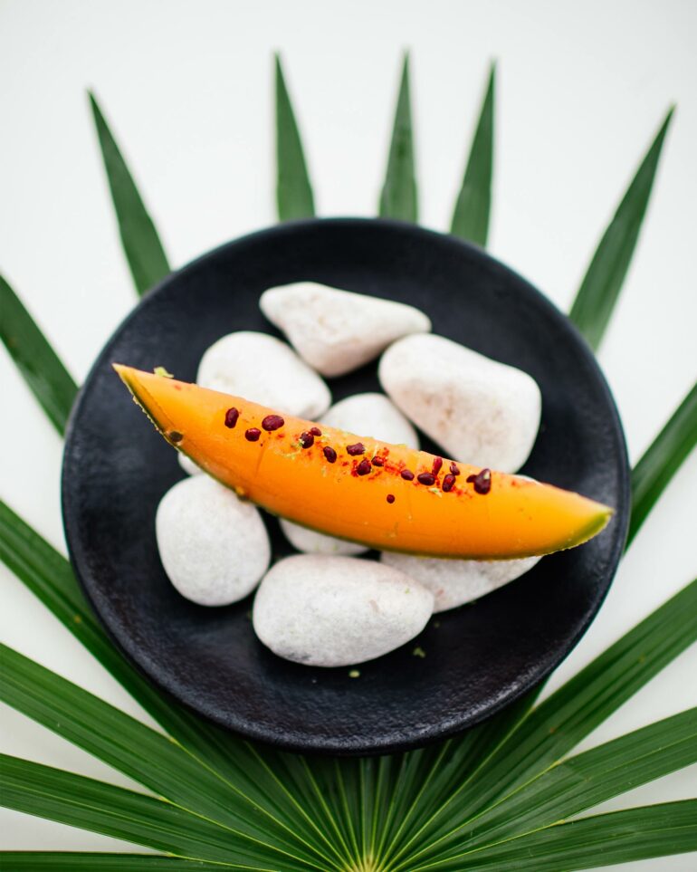 Fruit is served at the Hotel Esencia, Xpu-Ha, Mexico