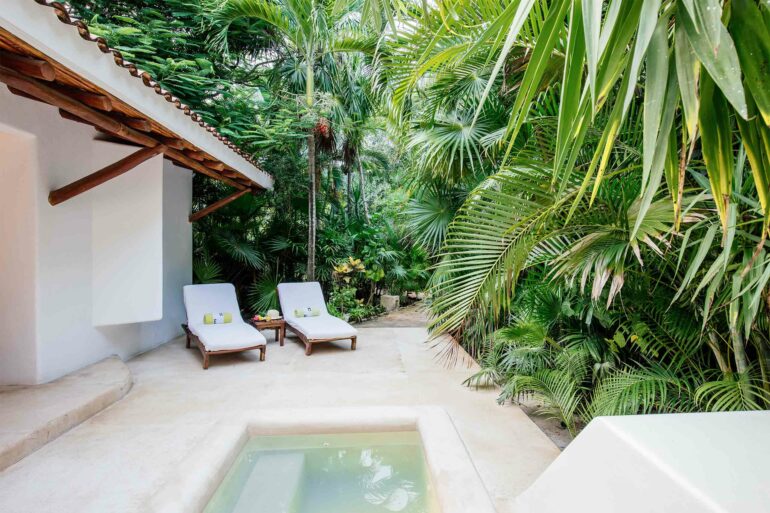 A private pool at Hotel Esencia, Xpu-Ha, Mexico