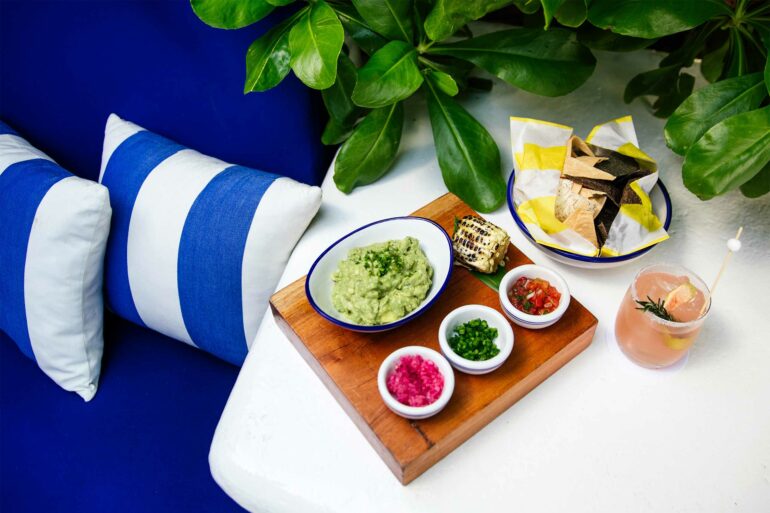 Guacamole is served at the Hotel Esencia, Xpu-Ha, Mexico