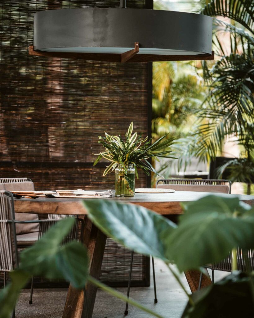 A table is set for a meal at Kaju Green, Galle, Sri Lanka