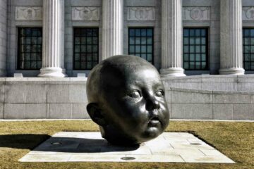 A public sculpture in the Rose Kennedy Greenway park, Boston, Massachusetts, USA