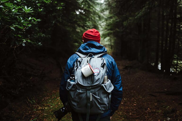 A traveller goes on a trek in Scotland