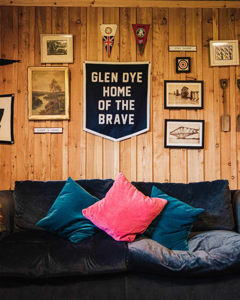 Inside of a stylish guest hut. Scottish hotels are putting simple yet effective decor first