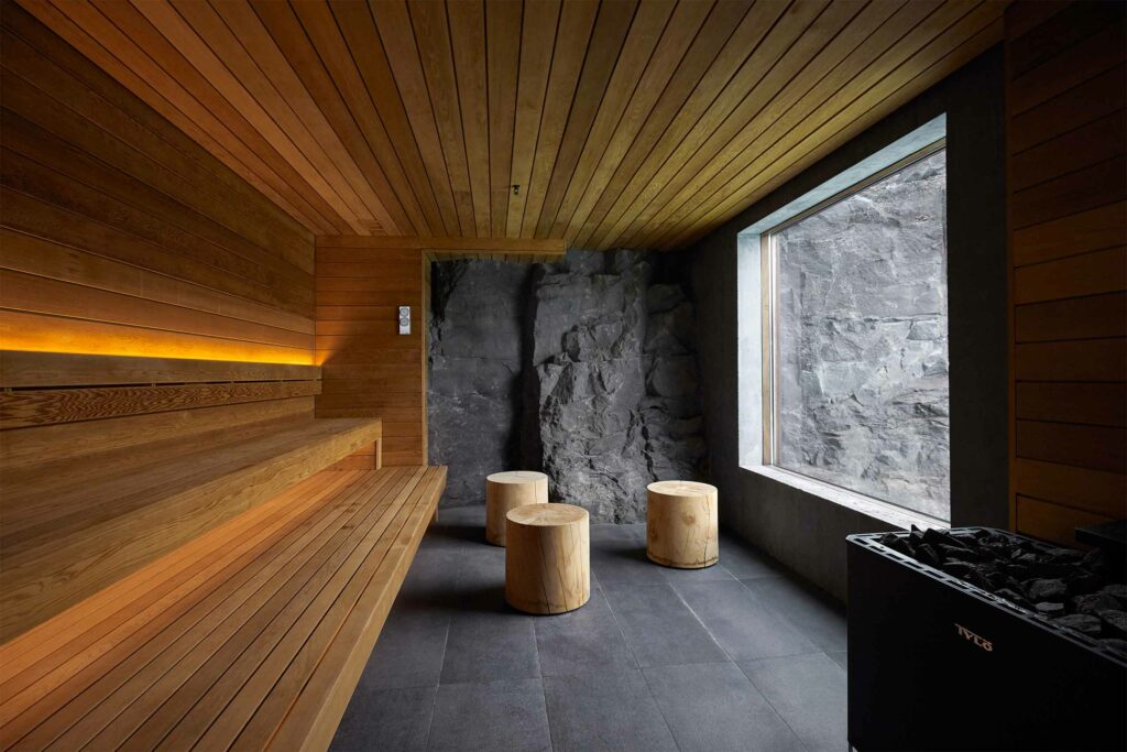 A sauna at The Retreat at Blue Lagoon, Grindavík, Iceland