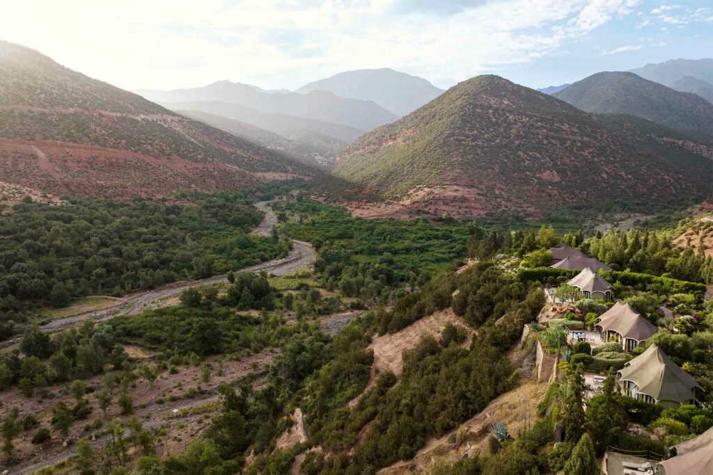 Kasbah Tamadot luxury tents in the Atlas Mountains, Morocco