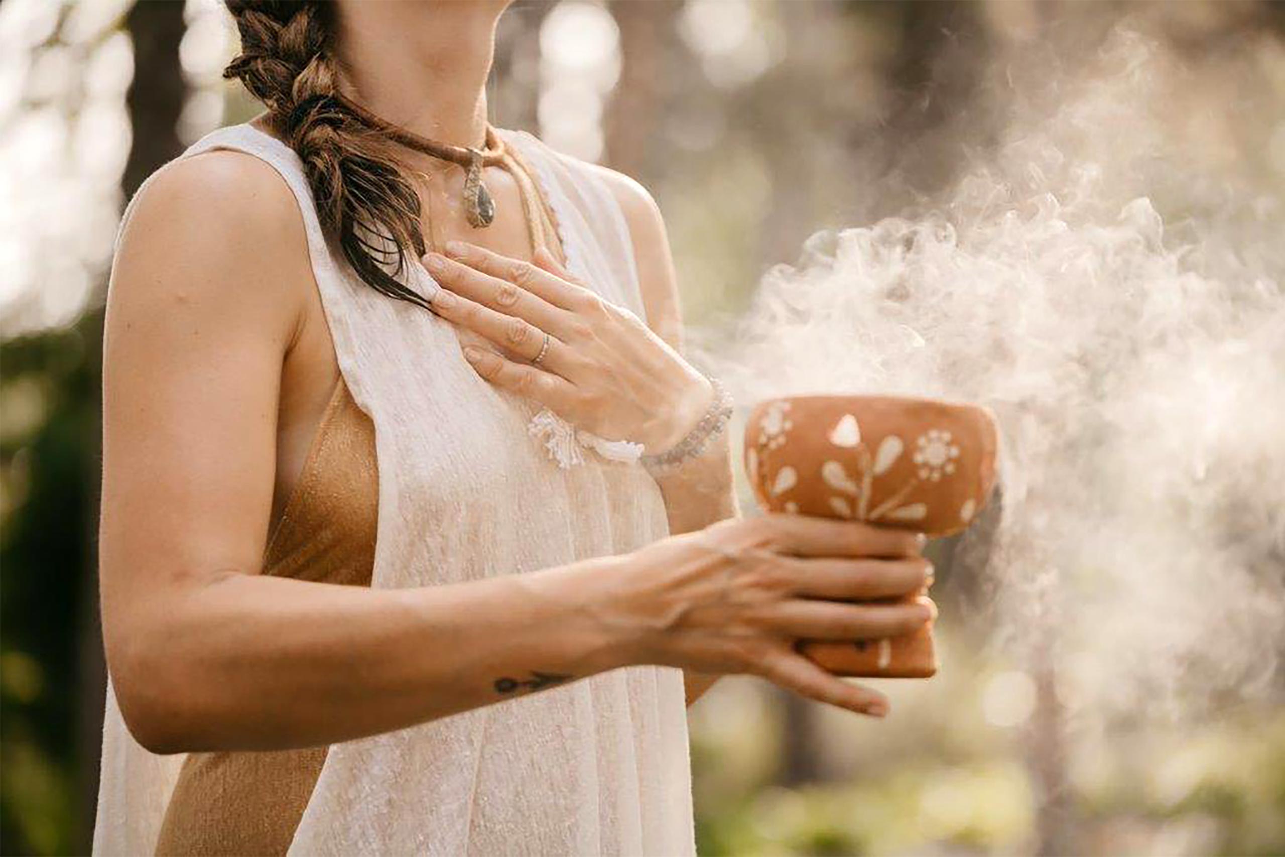 A spiritual healer during a journey with Behold Retreats