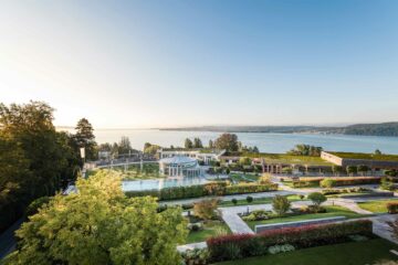 Aerial view of Buchinger Wilhelmi, Überlingen, Lake Constance, Germany
