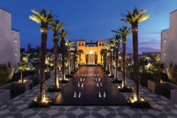 Four Seasons Marrakech, Morocco exterior by night