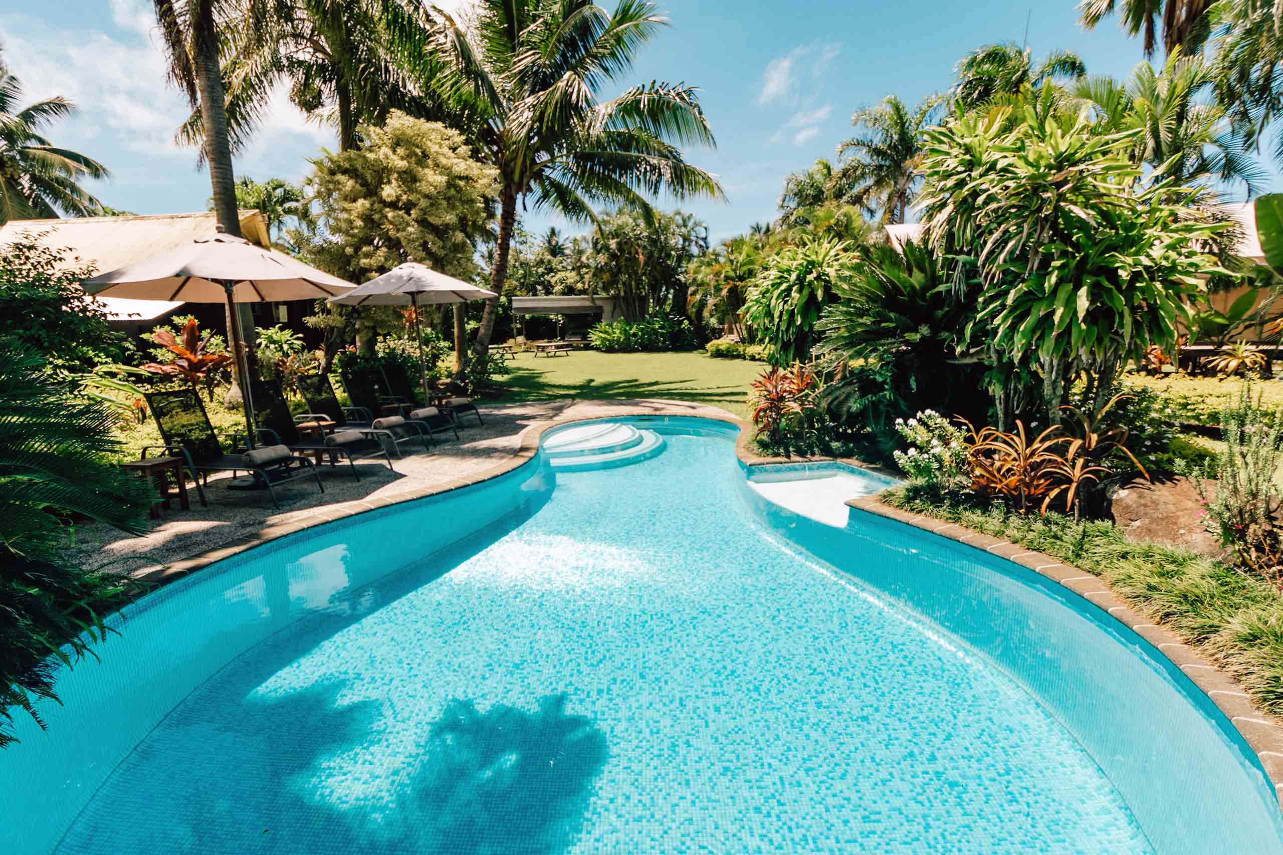 The pool at Ikurangi Eco Retreat, Rarotonga, The Cook Islands