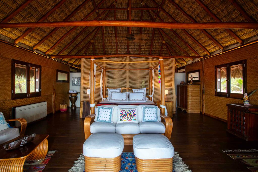 A bedroom at Las Rosadas, Costalegre, Jalisco, Mexico