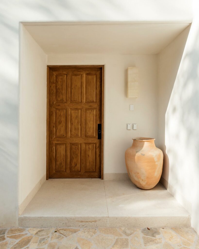 Door to a private villa at Las Rosadas, Costalegre, Jalisco, Mexico