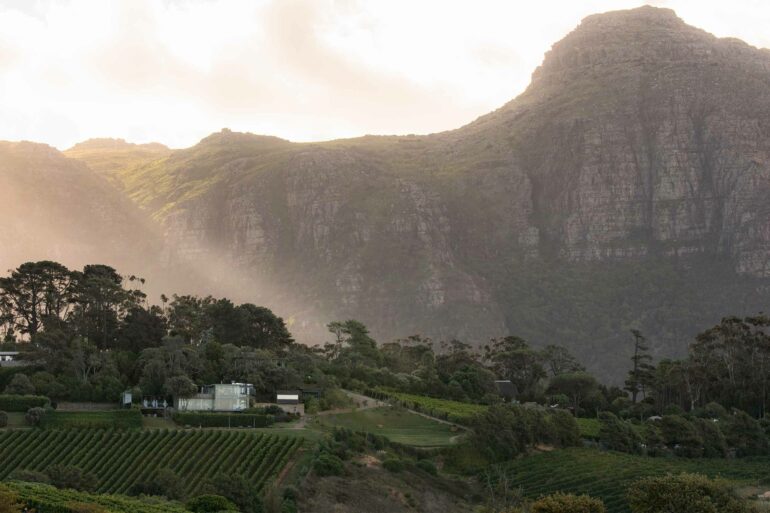 Aerial shot of Beau Constantia, Cape Town, South Africa