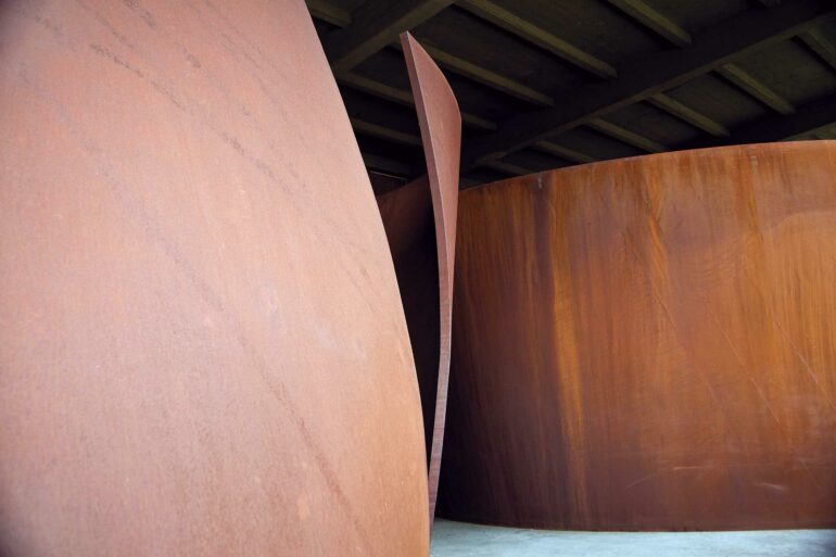 A Richard Serra artwork at the Dia Beacon Art Museum in Dutchess County, New York, USA