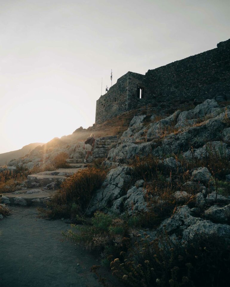 A hiker on Kalymnos, Greece