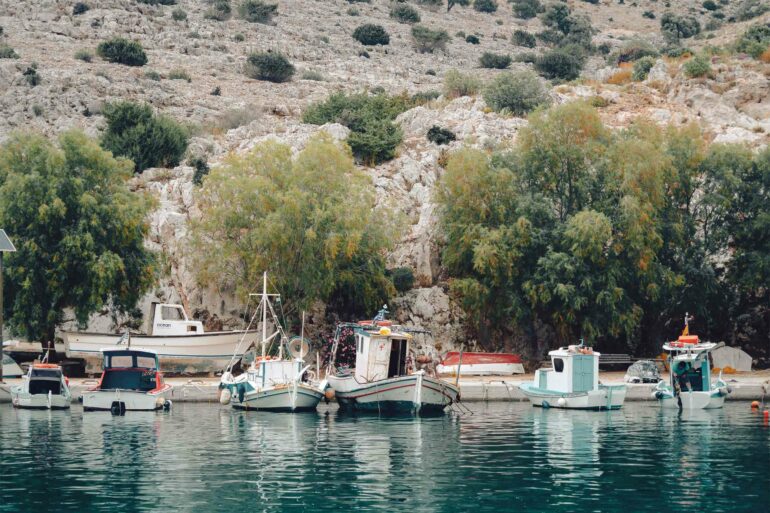 Boats off the coast of Kalymnos, Greece