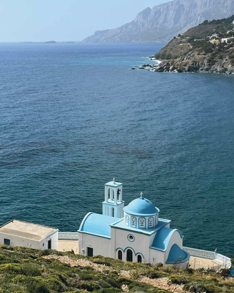A small church on the coast of Kalymnos, Greece