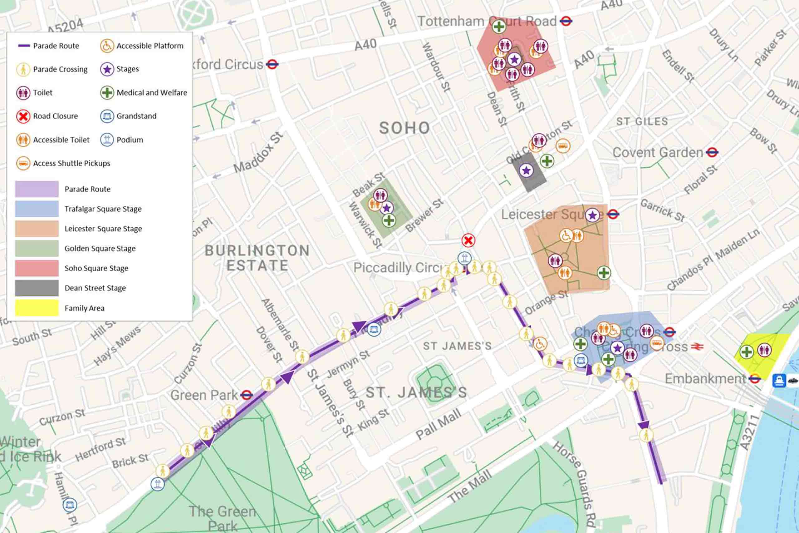 Pride in London 2024 Parade Route
