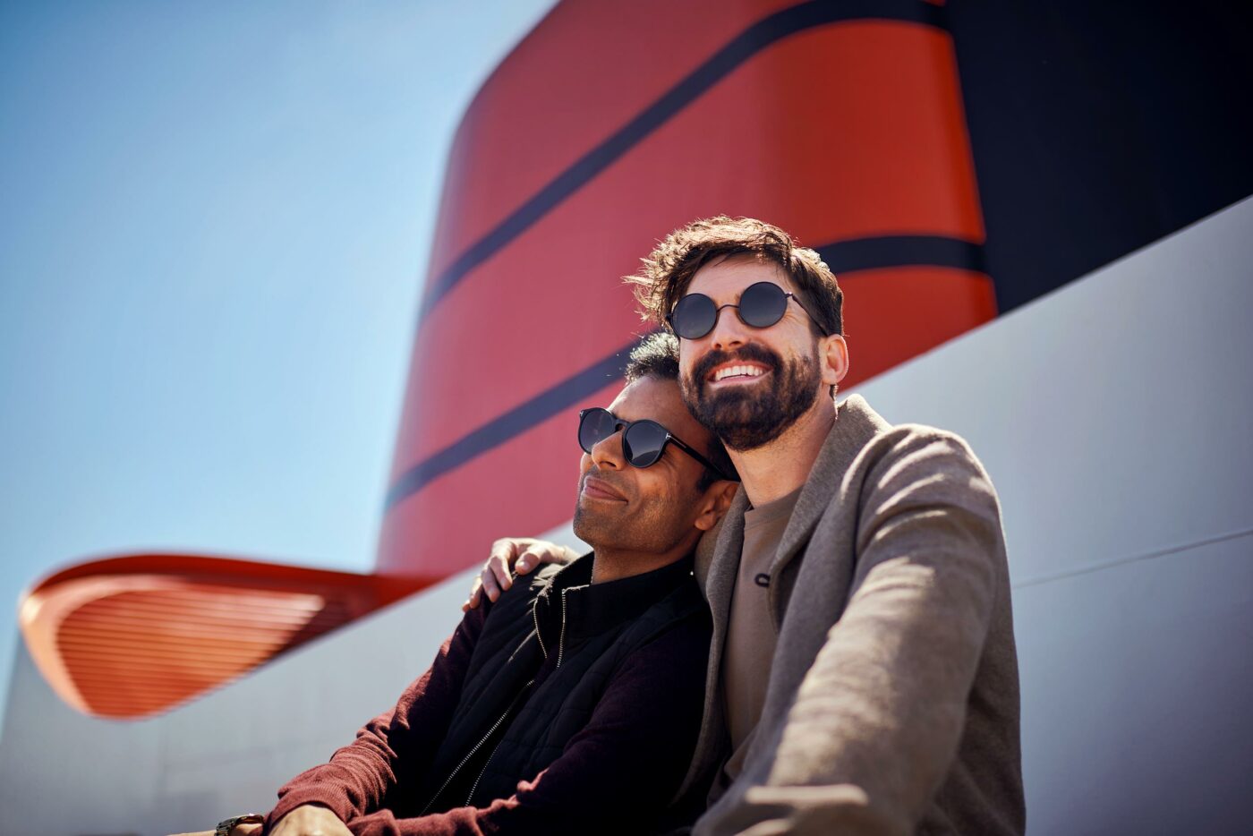 A gay couple sails aboard the Queen Mary 2, Cunard